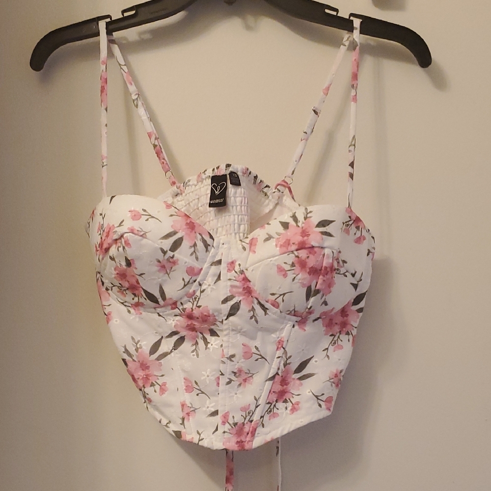 Windsor Pink and White Floral Bustier